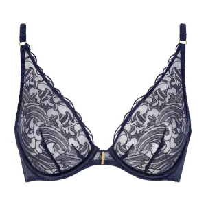 Satin Memories Underwired triangle bra Deep Sea