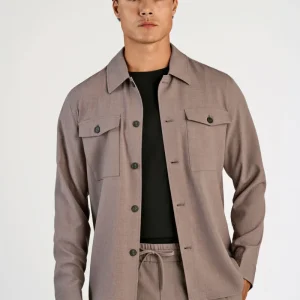 Lindbergh Overshirt Deep Sand Melange