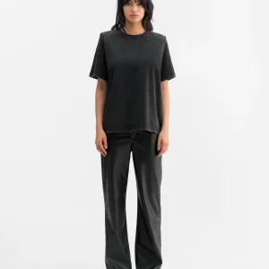 Aina PU leather trousers black