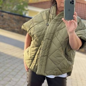Täckjacka oversize väst kaki